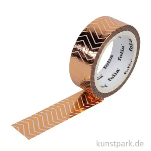 Washi-Tape Hotfoil Rosegold Streifen, 15 mm, 5 m Rolle Heißes Angebot