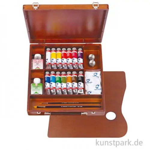 Solange Der Vorrat Reicht Talens VAN GOGH Acrylfarbe Holzkasten Inspiration - 14 x 40 ml Tuben und Zubehör