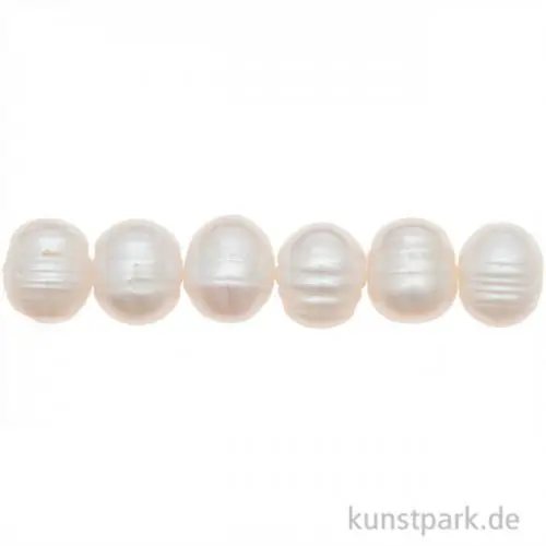 Süßwasserperlen Natur, 11-12 mm, 10 Stück Neue Ware