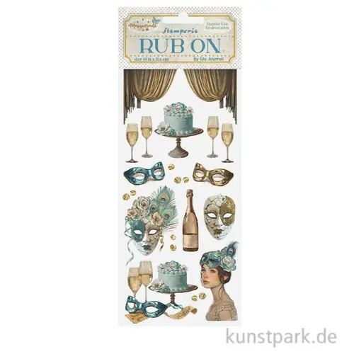 Ausverkauf Stamperia Rub On Transferfolie - Masquerade Masks