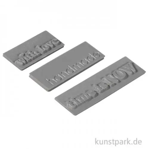 Gießform Label - Love + Handmade + Time - 30-50x15 mm, 3 Stück Angebot