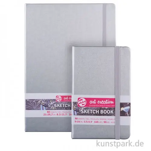 Talens Art Creation - Skizzenbuch Shiny Silver, 80 Blatt, 140g Kostenloser Versand