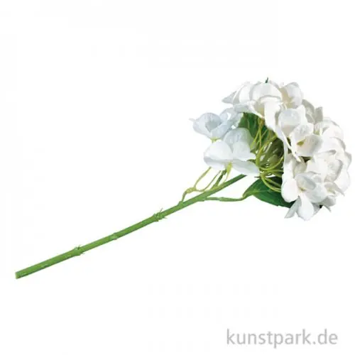 Kunstblume weiße Hortensie, Länge 33 cm Geld-Zurück-Garantie