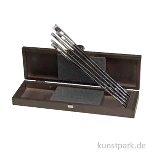 Weltweiter Versand da Vinci TOP-ACRYL Pinselset, Holzbox mit 5 Öl- und Acrylpinseln