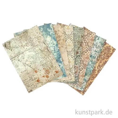 Stamperia Reispapier Selection - Alterego Backgrounds, DIN A6 Zertifiziert