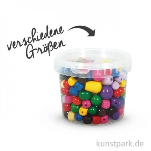 Holz-Perlen Mix bunt, 16-25 mm Heute Kaufen