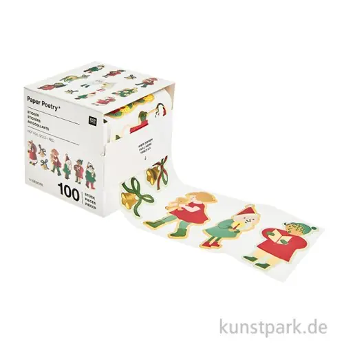 Versand Am Gleichen Tag Sticker - Weihnachtskinder, 100 Aufkleber