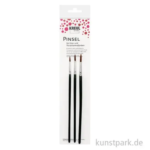 KREUL Pinsel für Glas- und Porzellanmalfarben, 3er Set Preisknaller