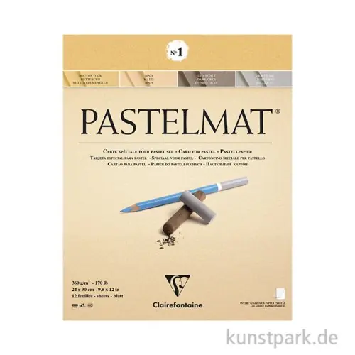 Letzte Chance Clairefontaine Pastelmat - 4-farbig Gelb, Hellgelb, Grau, Hellgrau, 24 x 30 cm