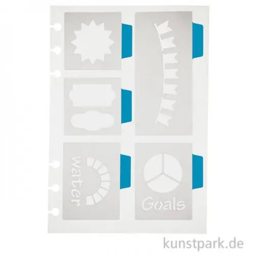 Aktuell Journal & Planer Schablone - Große Symbole, Größe 12,5 x 17,5 cm