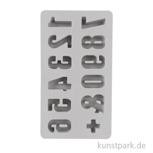 Silikon Gießform - Zahlen 0-9, 12 Motive, 14,5 x 26 x 2,5 cm Versand Am Gleichen Tag