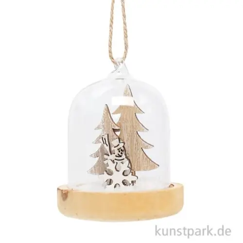 Glasglocke zum Hängen - Schneemann, 8 x 6 cm Sichere Zahlung