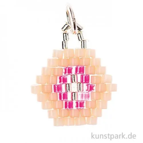 Anhänger Brick-Stitch - Sechseck, Rosa Versand Am Gleichen Tag