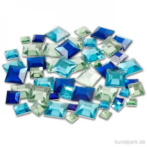 Strasssteine - blaue Vierecke, 360 Stück Nur Heute
