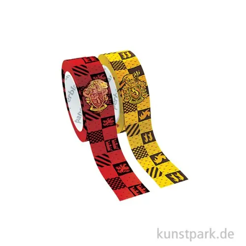 PAPERBLANKS Washi Tapes, 2 x 10m - Harry Potter, Gryffindor Hufflepuff Markenprodukt