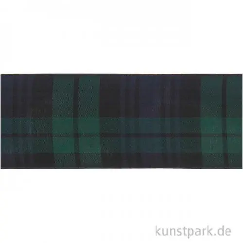 Kostenloser Rückversand Karoband Grün / Schwarz, 38 mm x 3 m
