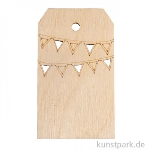 Exklusiv Holz Anhänger - Girlande, 4,8 x 8,2 cm