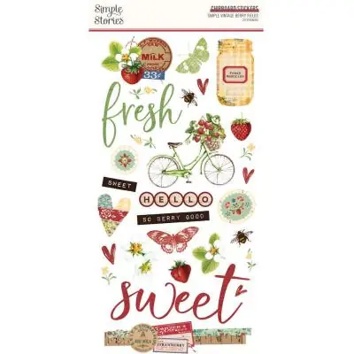 Vintage Berry Fields - Chipboard Stickers Sonderangebot