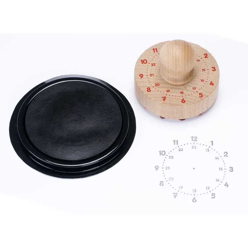 Zertifiziert Holzstempel Uhr mit Stempelkissen