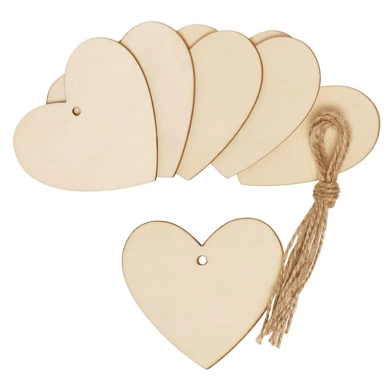 Preiswert Holzanhänger Herz 6er-Set