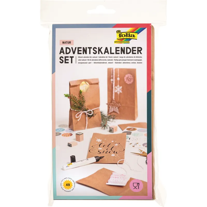 Adventskalender-Set Papiertüten natur, blanko 24-teilig Beliebt