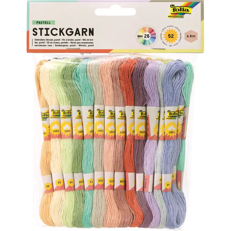 Stickgarn pastell, 52er-Set Heißes Angebot