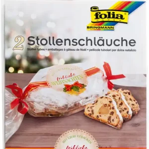 Stollenschläuche m. Weihnachtsdruck 25x64cm, 2 Stück Nur Für Kurze Zeit