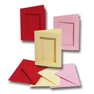 Original Passepartoutkarten rechteckig, ca.10,5 x 15cm doppelt hoch, 5 Stk.