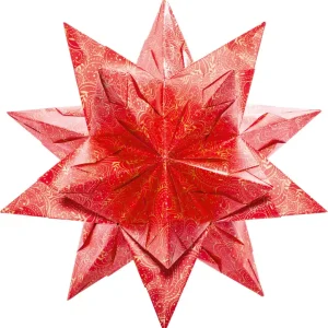Bascetta-Stern ”Winterornament” rotgold 90g/m² Sichere Zahlung