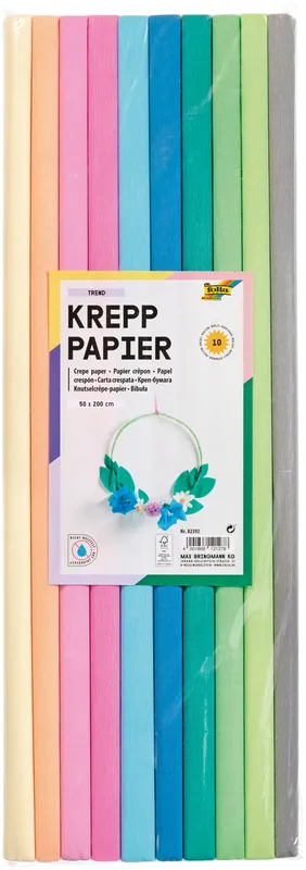 Krepppapier-Rollen Trend 50x200 cm 10 Rollen farbig sortiert Kostenloser Versand