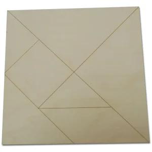 Preisknaller Schülertangram zum Aussägen 15 x 15 cm. Bemalbar, Naturholz