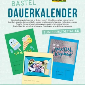 Markenprodukt Bastelkalender mit Spiralbindung 12-farbig, DIN A4, Druck in schwarz