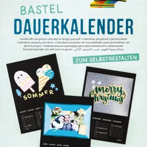 Bastelkalender mit Spiralbindung Schwarz, Druck silber DIN A4 Finale Aktion