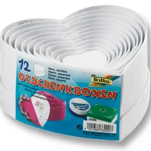 Geschenkboxen Herz, 12 Stück Größen sortiert, weiß Kostenloser Rückversand