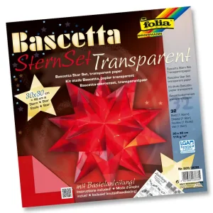 Neue Ware Bascetta-Stern ”Transparentpapier” rot, 32 Blatt