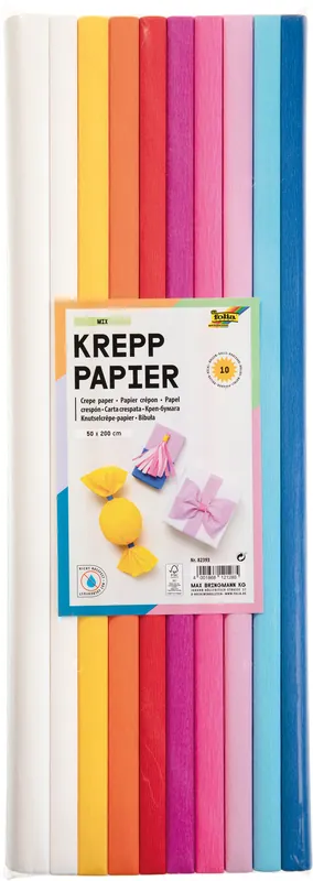 Aktuell Krepppapier-Rollen Mix 50x200 cm 10 Rollen farbig sortiert
