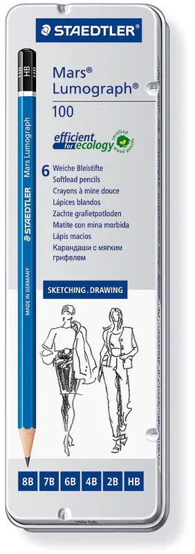 Staedtler Mars Lumograph Bleistift 6er Metalletui Top-Preis