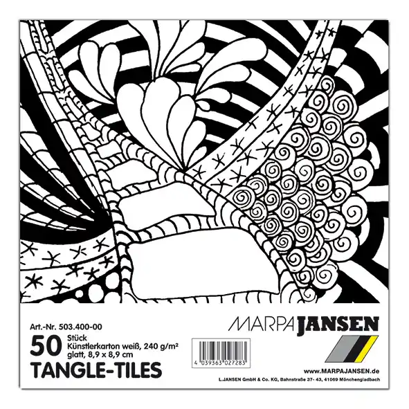 Heißes Angebot Tangle-Tiles, Karton für Zentangle®, 50 Stück, 8,9x8,9 cm