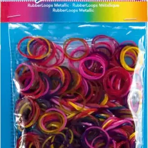 Rubber Loops - Metallic farb. sort. 500 Stk., 25 S-Klipse, 1 Häkelnadel Knallerangebot