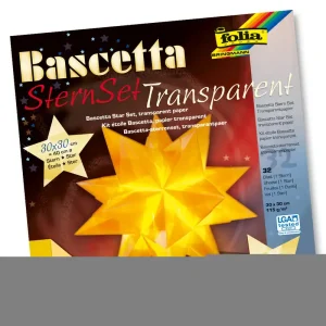Echt Bascetta-Stern ”Transparentpapier” gelb, 32 Blatt