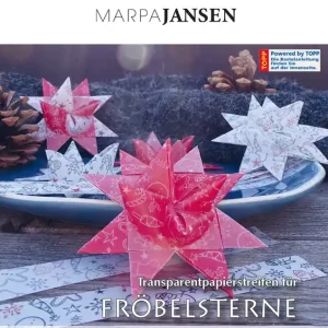 Papierstreifen für Fröbelsterne Doodle Weihnachten weiß/rot 2x60cm Schnäppchen