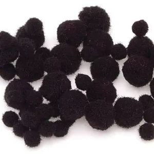 Beliebt Pompons einfarbig schwarz 100 Stück, 8-20 mm