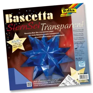Geld-Zurück-Garantie Bascetta-Stern ”Transparentpapier” blau, 32 Blatt