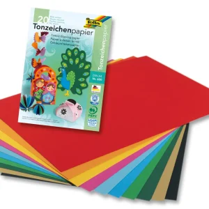 Ton-Zeichenpapierblock A4, 20 Blatt 10-farbig sort. Mengenrabatt
