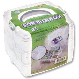 Schneller Versand Sortierbox transparent,15x15x12,5cm bis zu 18 variable Fächer