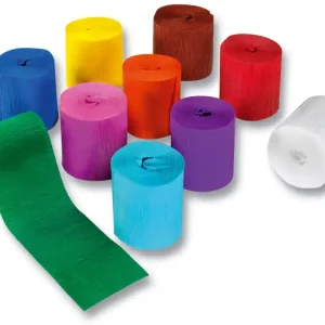 Beliebt Bastelkrepp 10m x 5cm sortiert 10 Rollen