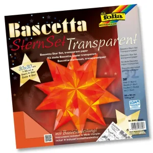 Bascetta-Stern ”Transparentpapier” orange, 32 Blatt Kostenloser Rückversand