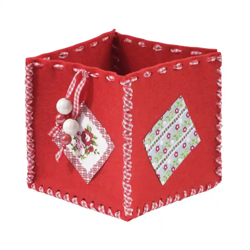 Angebot Filzrohling o. Accesoires für eine Dekobox 9 x 9cm,rot