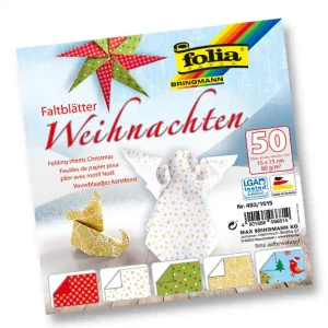 Echt Faltblätter ”Weihnachten” 15x15 cm 80 g/m², 50 Blatt in 5 Motiven