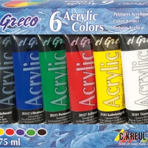 Saisonangebot EL GRECO Acrylfarben 6er Set 6 Tuben á 75ml Tuben